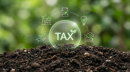 eco tax, green taxation, environmental finance concept