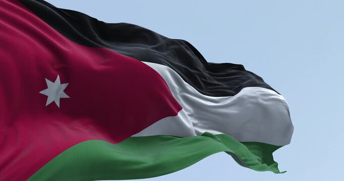 Jordan national flag waving in the wind