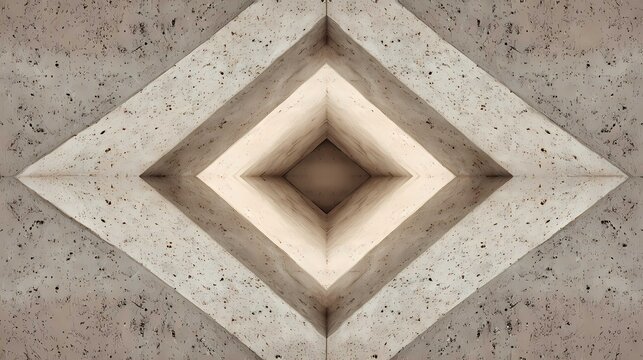 Concrete geometric tunnel with concentric diamond frames