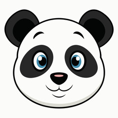 Naklejka premium Vibrant Panda Head Illustration on White Background 