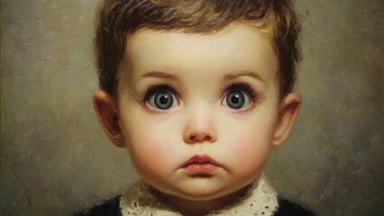 Innocent Gaze &ndash; Classical Oil Portrait of a Child