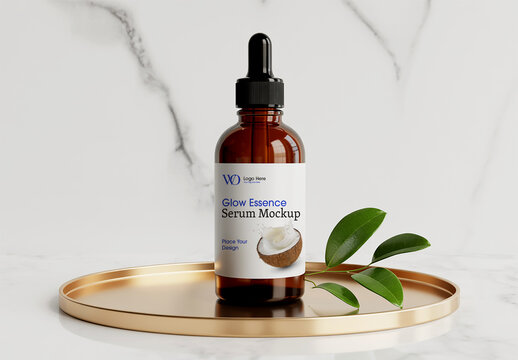 Glow Serum Dropper Bottle Mockup