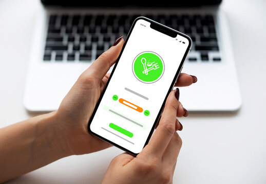 Hand Held Smartphone Mockup for Food App UI
