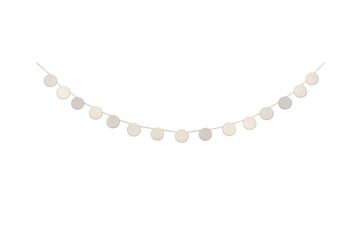 Glowing string lights garland illuminating transparent background