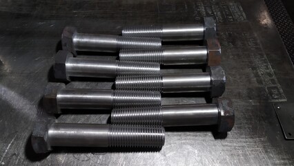 Metric threaded bolts set. Mechanical engineering. Finished products.