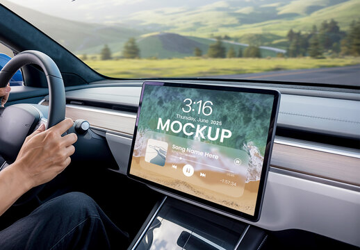 In Car Infotainment Screen Mockup