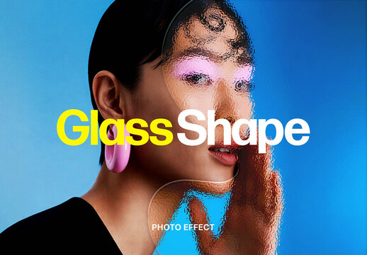 Glass Shape Photo Effect Mockup