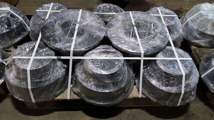 The wheel of a trolley, a wagon for rails. Mechanical engineering. Finished products.