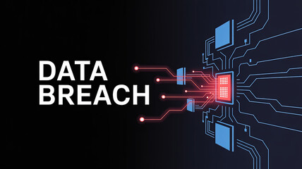 Data Breach Alert: a visually striking graphic, the words DATA BREACH stand boldly. It evokes the modern era's challenges and the risks surrounding digital information.