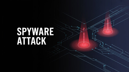 Spyware Attack: A digital battlefield ignites with the looming threat of a spyware attack. The image captures the tension of digital espionage.