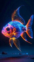 A fish that glows with neon light.