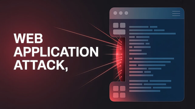 Digital Defense: A visual metaphor of a cyberattack against a web application. The image evokes a sense of threat, danger, and the importance of cybersecurity.