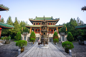 Chunqiu Tower in Xuchang City, Henan Province, China, was named after Guan Yu's nocturnal study of...