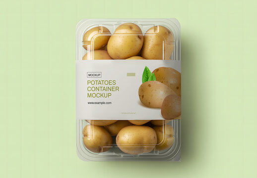Potatoes Container Label Mockup