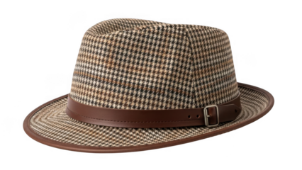 Stylish fedora hat isolated on transparent background