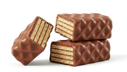 Delicious chocolate wafer bar with layered interior