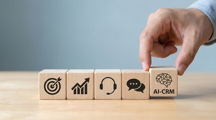 hand placing ai crm block