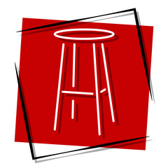 seat, red banner in a frame. Vector illustration on a white background.