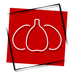 thanksgiving day, red banner in a frame. Vector illustration on a white background.