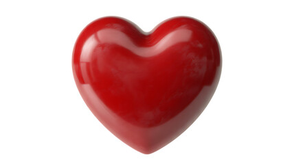 Fototapeta premium Smooth Red Heart with Soft Shiny Surface on Transparent Background glossy