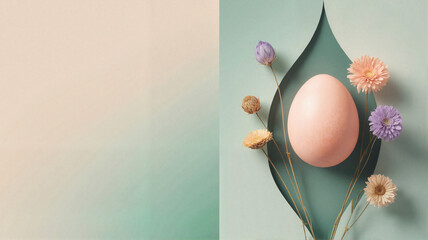 Elegant Airbrush Style Easter Composition with Ample Text Space for Typography