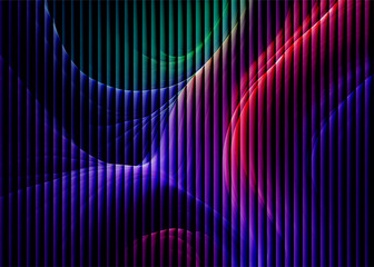 Abstract fluted glass effect background, blurry gradient design , smooth glowing effect 