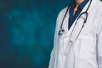 Doctor in medical uniform with stethoscope concept.