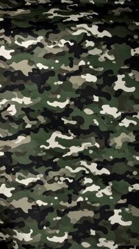 Subtle Camouflage Fabric Texture Animated Waving Background For Abstract Or Defense Military Presentation