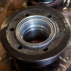 The wheel of a trolley, a wagon for rails. Mechanical engineering. Finished products.