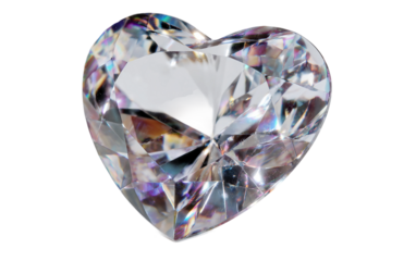 Decorative heart crystal paperweight ideal for romantic gifts, office styling, and creative product photography isolated on transparent background PNG