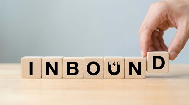 inbound marketing strategy with wooden blocks