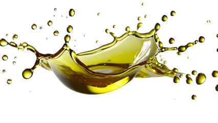 Olive oil or a splash of cosmetic essence isolated on a white background, 3D illustration with clipping path.1

