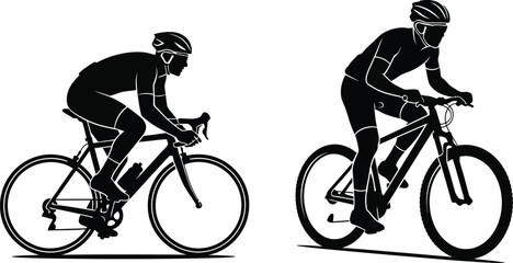Obraz premium Cycling silhouettes on transparent background high quality professional