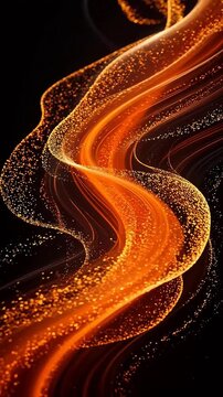 Orange-GoldLightWaveonBlackBackground