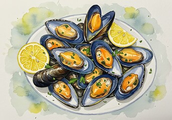Coastal Delights: A Watercolor Feast