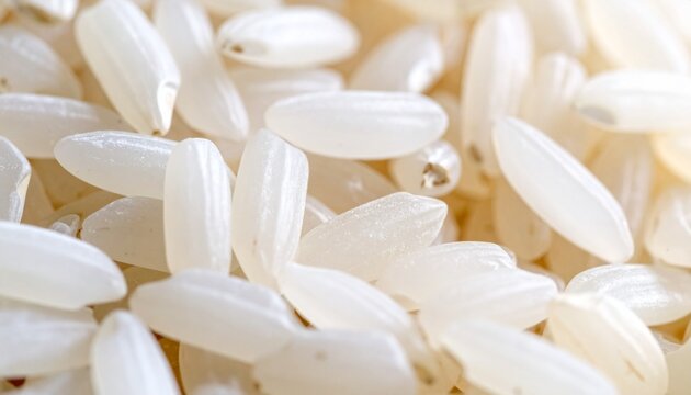 A dense close-up of uncooked white rice grains fills the frame&mdash;evoking texture, uniformity, and quiet abundance in a minimalist study of staple simplicity.