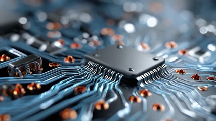 Electronic Circuit Marvel: A captivating close-up of an intricate electronic circuit, revealing the complex beauty of technology and its role in innovation - Powered by Adobe