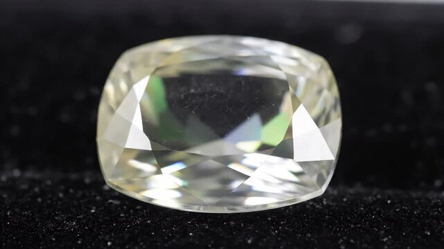 A faceted Scapolite gemstone displaying light refraction in detail
