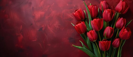 Red Tulips in a Vase