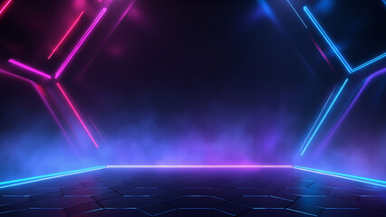 Stunning photo of futuristic esport background for gaming live streaming. E sport game tournament competition neon banner.