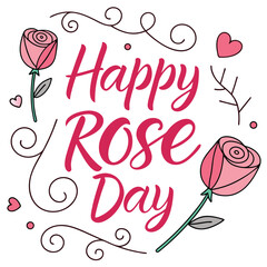 You make my life bloom happy rose day message with charming floral and heart doodle