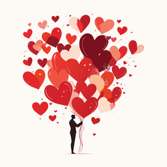 Valentine's Day Heart Holiday Background stock illustration