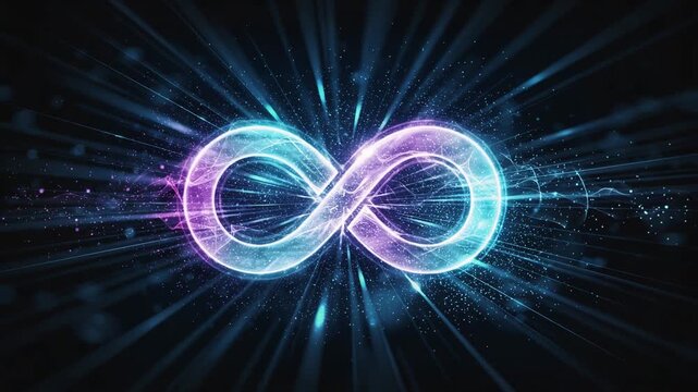 未来的に輝く無限マークのループ動画