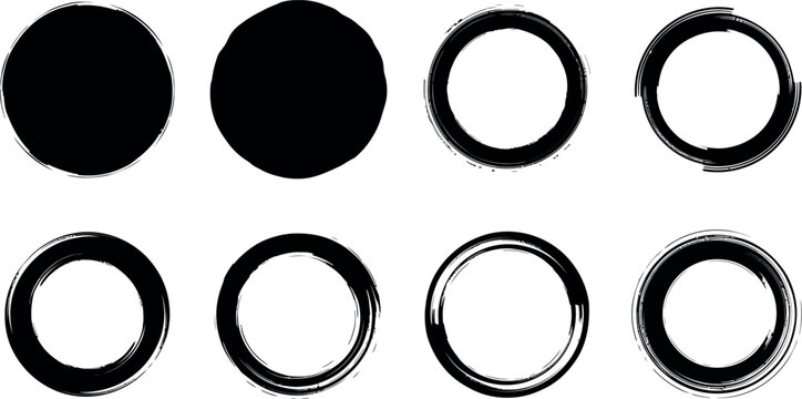 Collection of circular shapes in varying styles and sizes