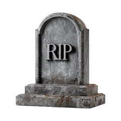 Tombstone with RIP isolated on transparent background