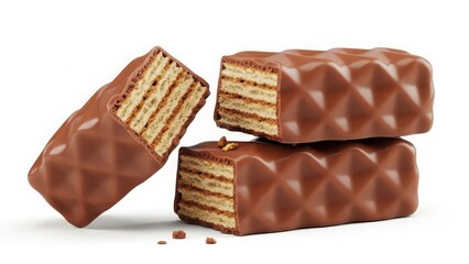 Delicious chocolate wafer bars with layered interior