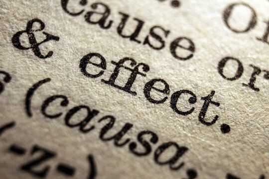 Word effect printed on dictionary page, macro close up