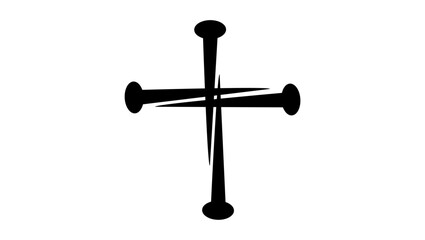 Nail Cross Christian Nail Cross Vector ,black isolated silhouette