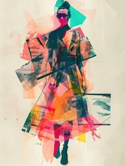 Colorful abstract fashion figure