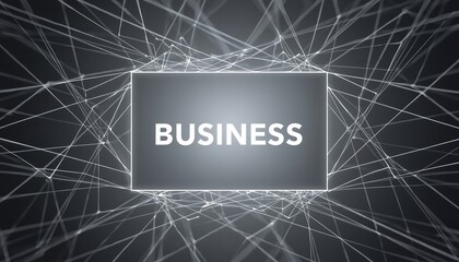 A modern business concept with a glowing rectangle and white lines on a dark background